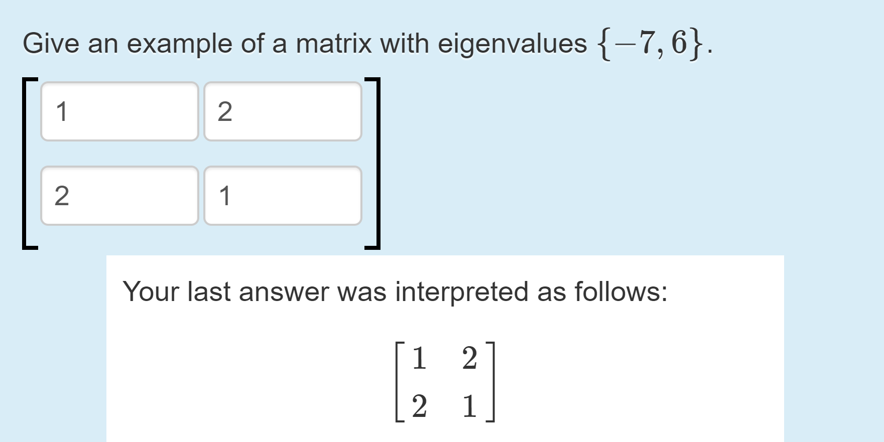 A STACK question on linear algebra.