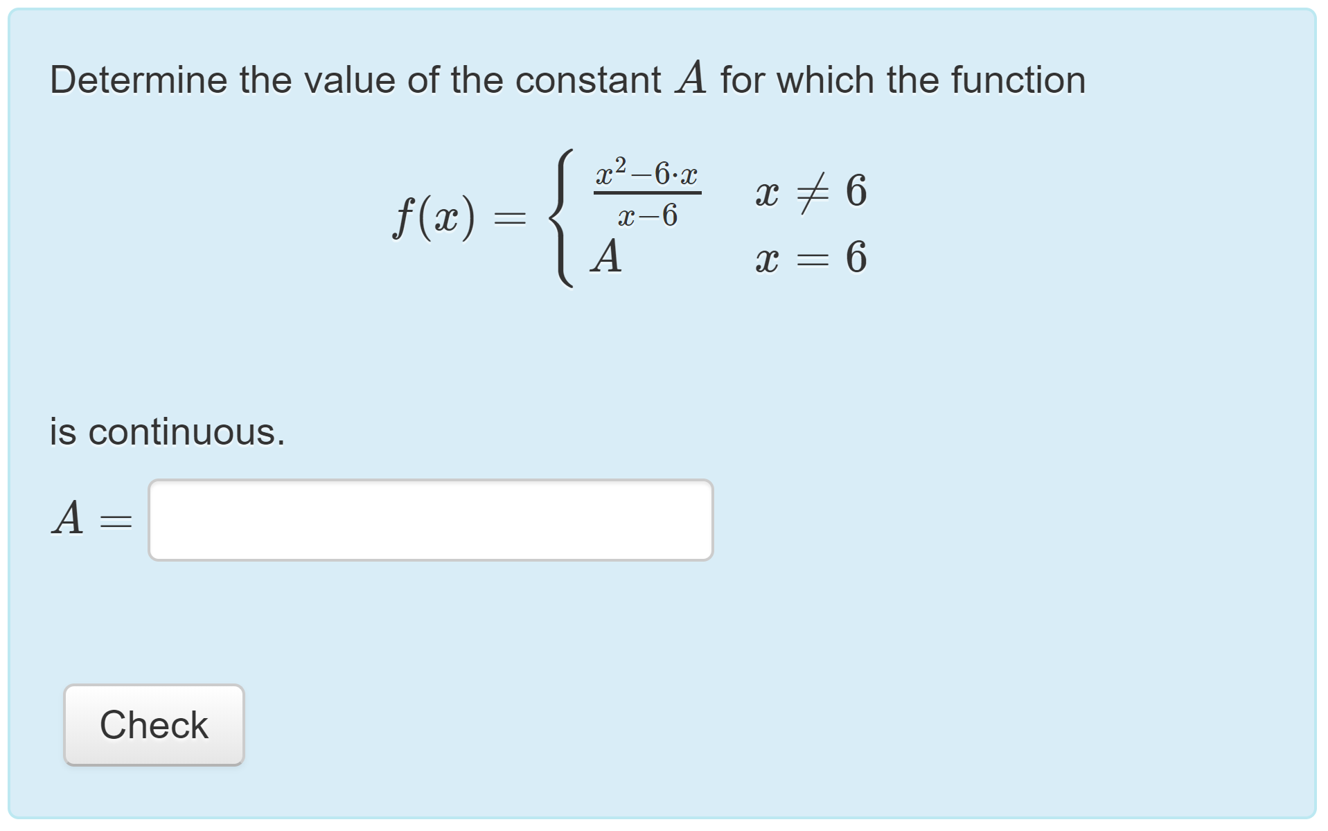 A STACK question from 'Calculus I' involving continuity and L'Hôpital's rule.