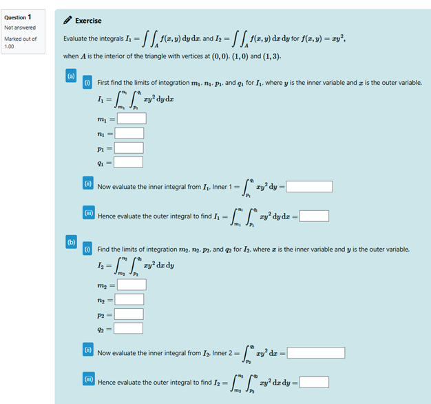 Example of double integral question