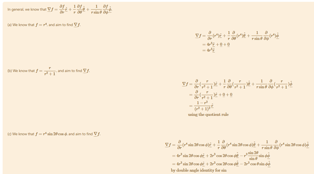 Solution of the gradient question