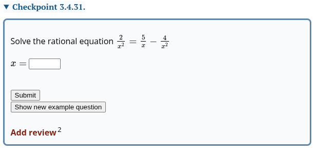 PreText STACK question with a review link